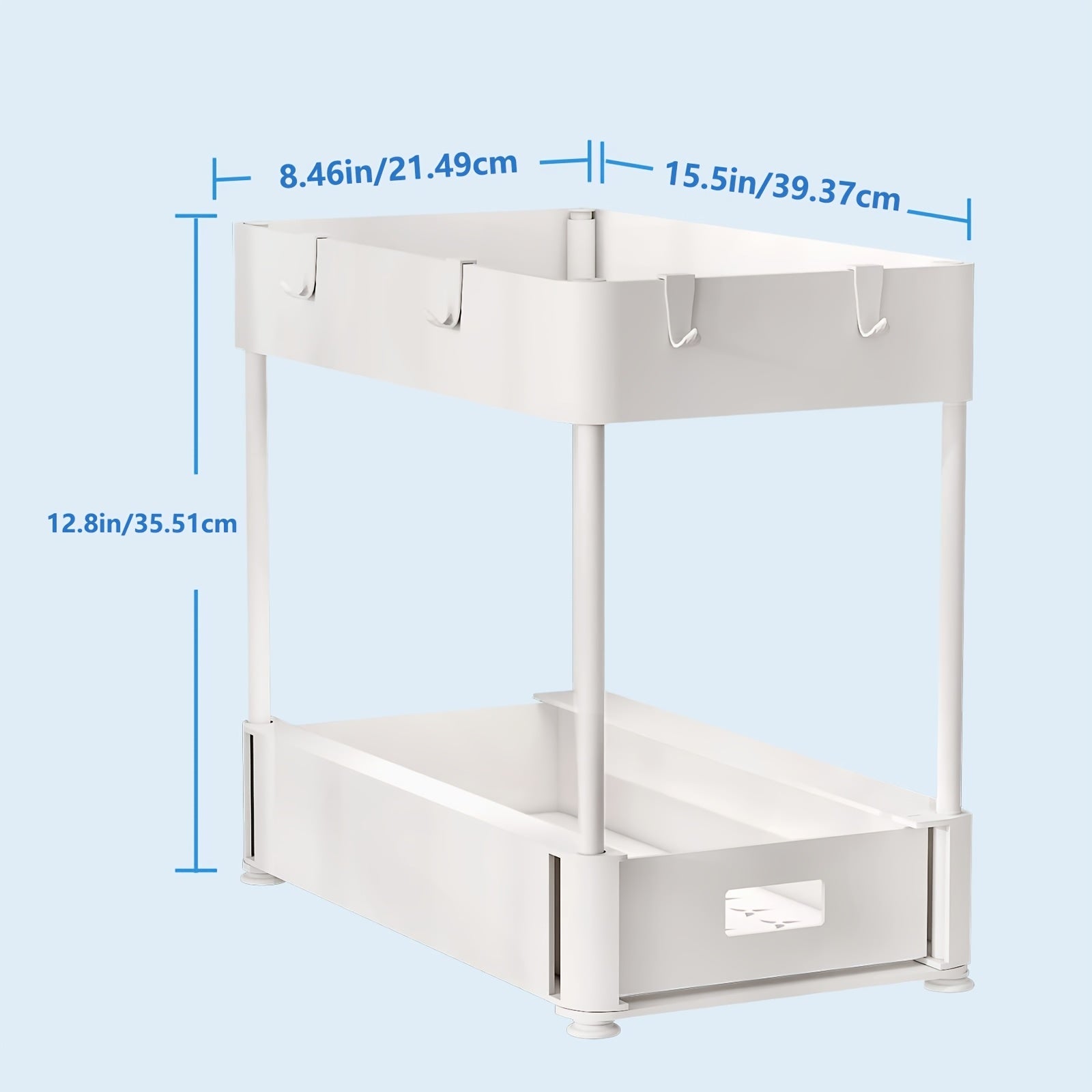 2PC Under Sink Organizer Rack – Space-Saving Storage for Kitchen & Bathroom!