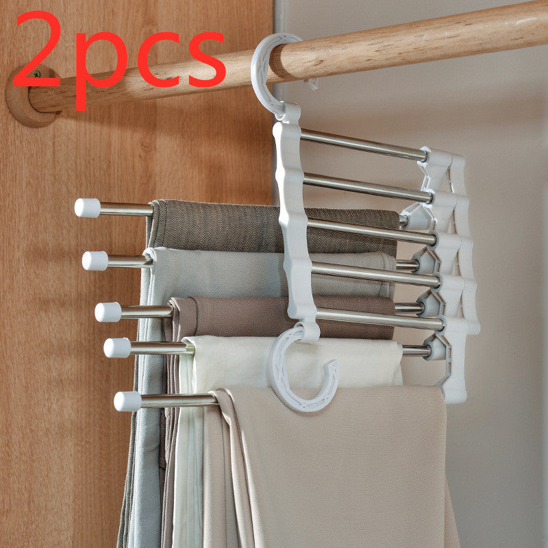 Telescopic Folding Multifunctional Pants Rack - Wardrobe Organizer, Space Saving, Easy to Use